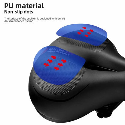 ROCKBROS AQ-6090 PU Leather+Memory Foam Bike Seat Saddle Breathable Bicycle Seat Cushion