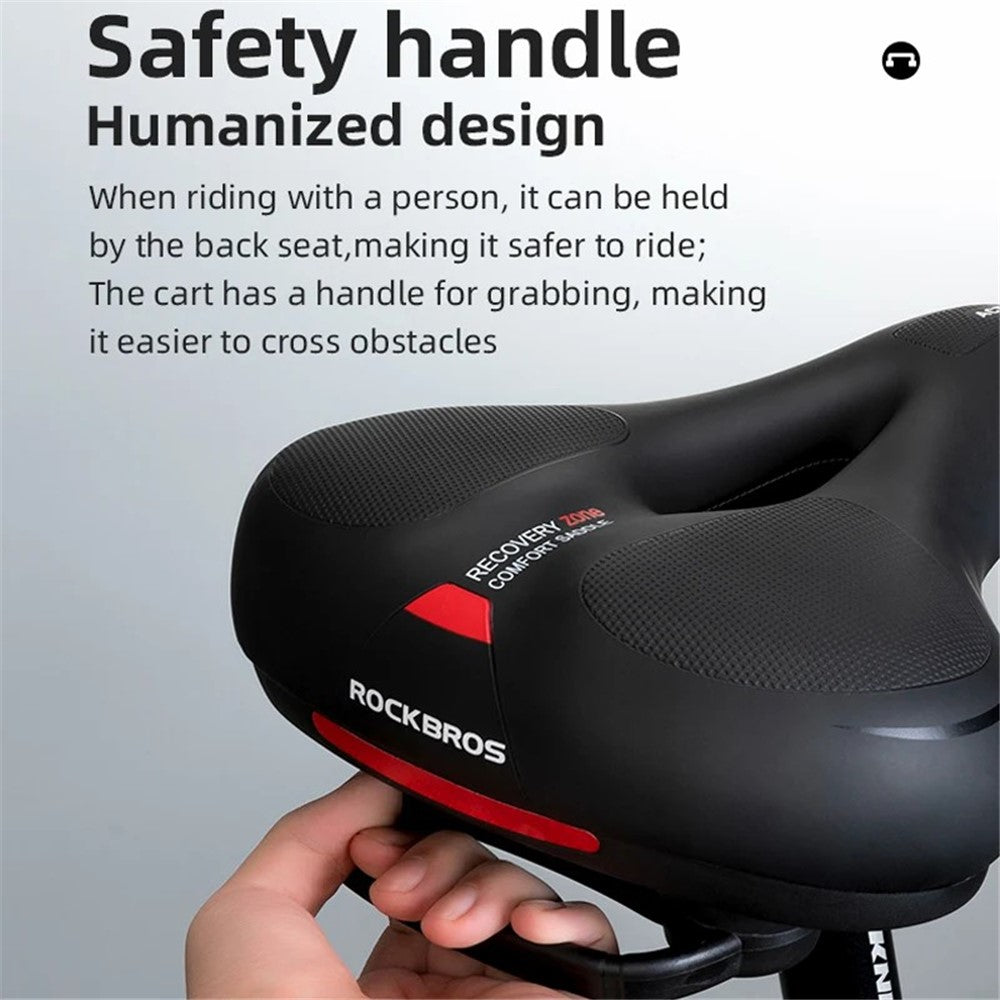 ROCKBROS AQ-6090 PU Leather+Memory Foam Bike Seat Saddle Breathable Bicycle Seat Cushion