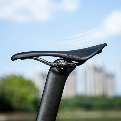 ROCKBROS Microfiber Leather+Carbon Fiber Bike Seat Saddle Breathable Bicycle Seat Cushion