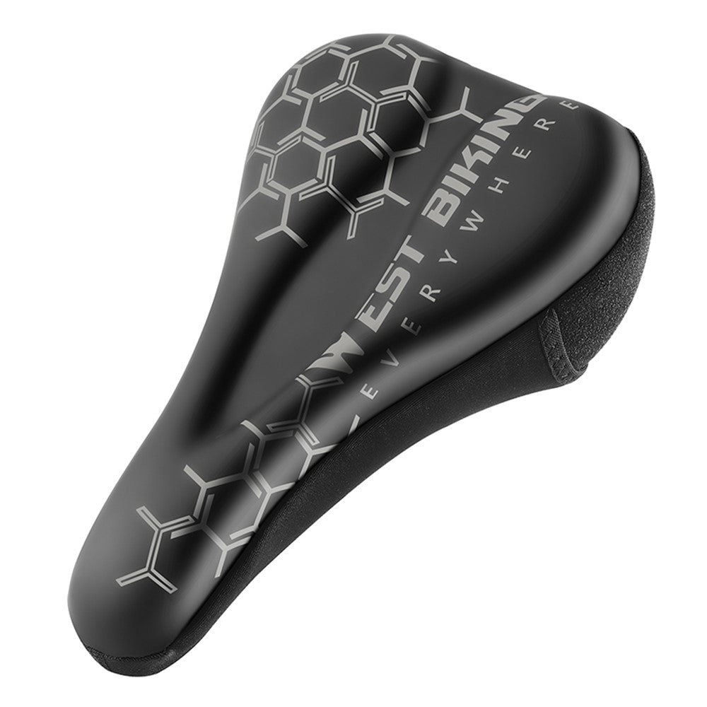 WEST BIKING Bike Saddle Cover PU Leather + Silicone + Memory Foam Thicken Bicycle Seat Cushion