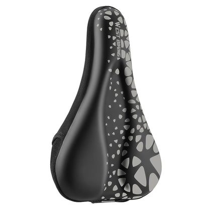WEST BIKING Bike Saddle Cover PU Leather + Silicone + Memory Foam Thicken Bicycle Seat Cushion