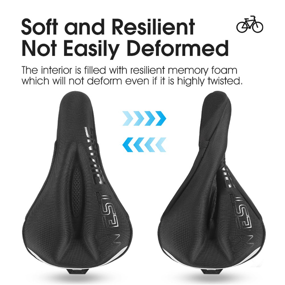 WEST BIKING YP0801194 Bike Saddle Cover Silicone+Memory Foam Shock Absorption Bicycle Seat Cushion