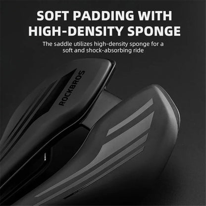 ROCKBROS 38210060001 PU Leather + Shock-Absorbing Sponge Bike Seat Hollow Bicycle Saddle