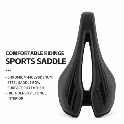 ROCKBROS 38210060001 PU Leather + Shock-Absorbing Sponge Bike Seat Hollow Bicycle Saddle