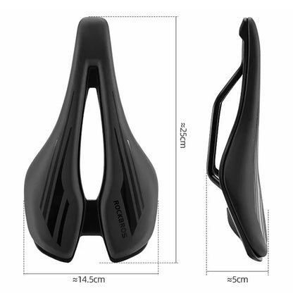 ROCKBROS 38210060001 PU Leather + Shock-Absorbing Sponge Bike Seat Hollow Bicycle Saddle