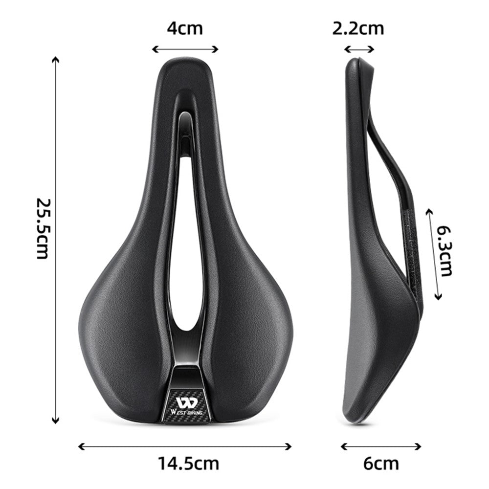 WEST BIKING YP0801204 Lightweight Carbon Fiber PU Leather Hollow Saddle Bike Seat Cushion