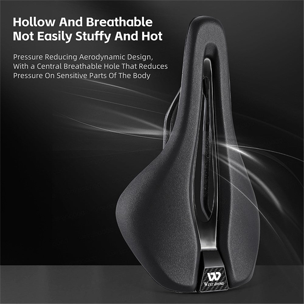 WEST BIKING YP0801204 Lightweight Carbon Fiber PU Leather Hollow Saddle Bike Seat Cushion