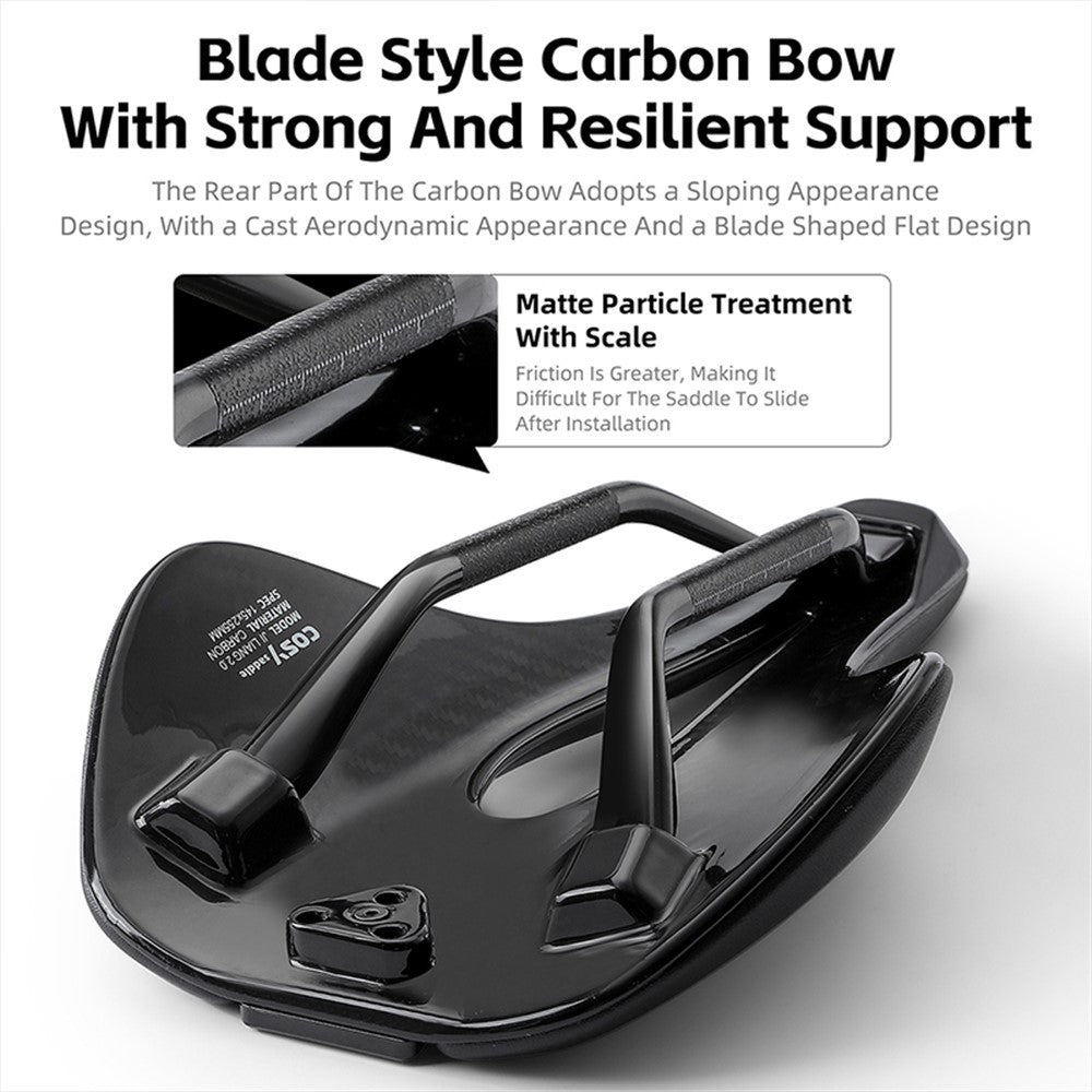 WEST BIKING YP0801204 Lightweight Carbon Fiber PU Leather Hollow Saddle Bike Seat Cushion
