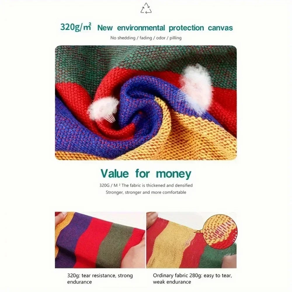 Outdoor Camping Patio Yard Canvas Hammock Chair Hanging Swing Seat