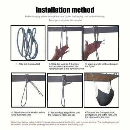 Outdoor Camping Patio Yard Canvas Hammock Chair Hanging Swing Seat