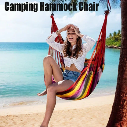 Outdoor Camping Patio Yard Canvas Hammock Chair Hanging Swing Seat