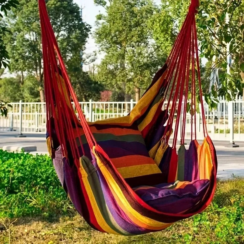 Outdoor Camping Patio Yard Canvas Hammock Chair Hanging Swing Seat