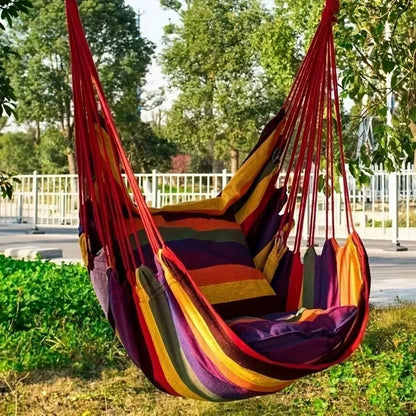Outdoor Camping Patio Yard Canvas Hammock Chair Hanging Swing Seat