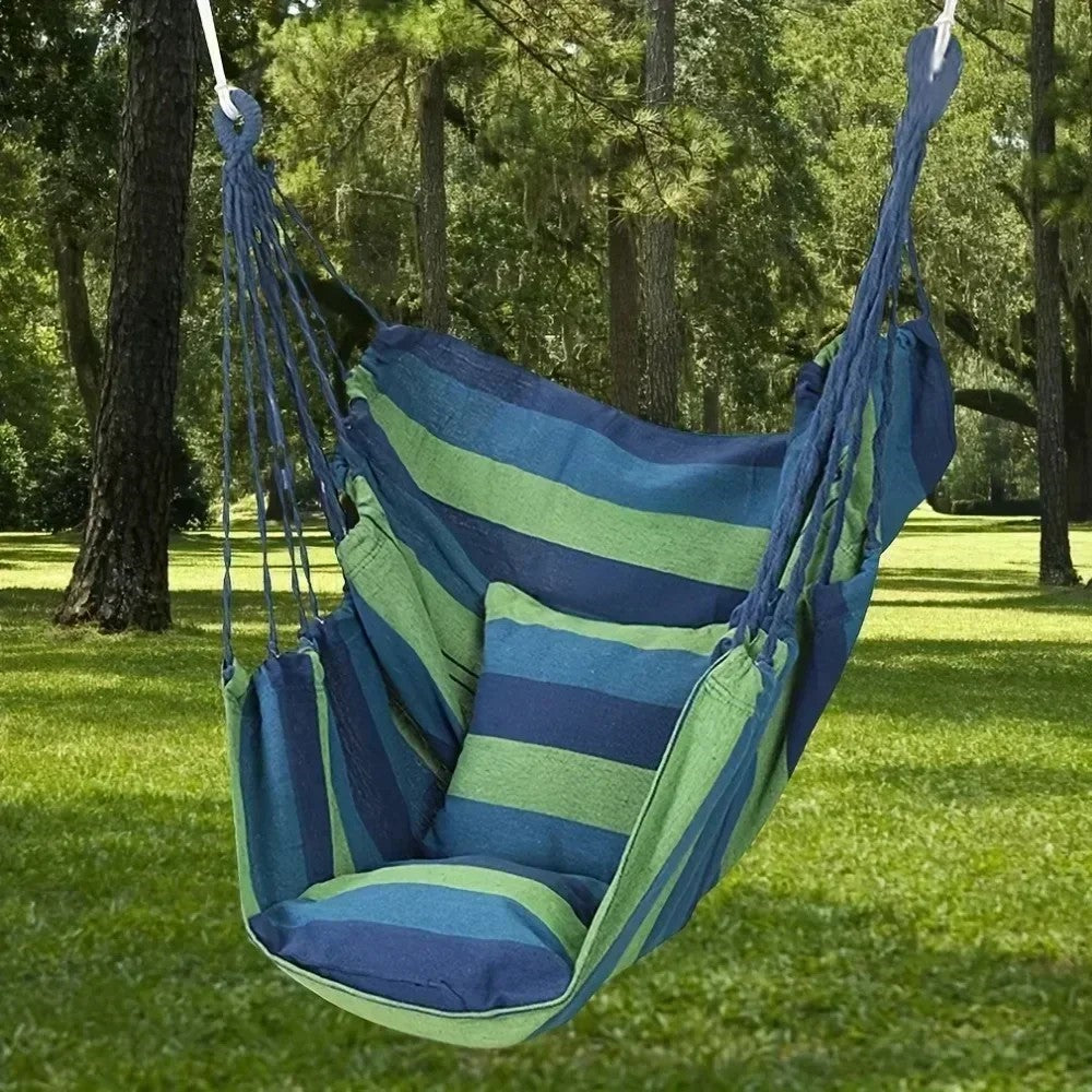 Outdoor Camping Patio Yard Canvas Hammock Chair Hanging Swing Seat