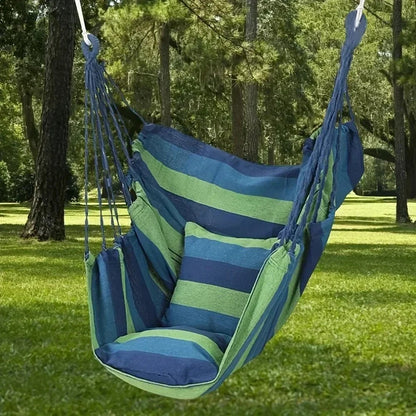 Outdoor Camping Patio Yard Canvas Hammock Chair Hanging Swing Seat