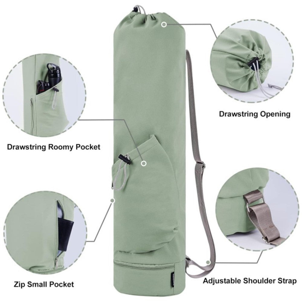 30L Large Capacity Portable Yoga Mat Storage Bag with Bottle Pocket and Wet Compartment