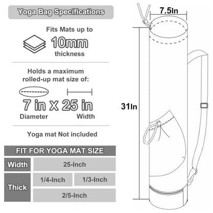 30L Large Capacity Portable Yoga Mat Storage Bag with Bottle Pocket and Wet Compartment