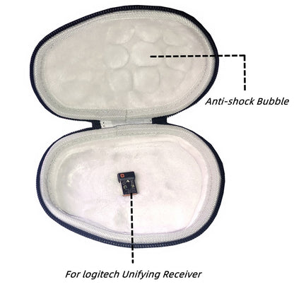 For Logitech MX Master 3S / 2S Wireless Mouse Storage Case PU+EVA Waterproof Carrying Bag