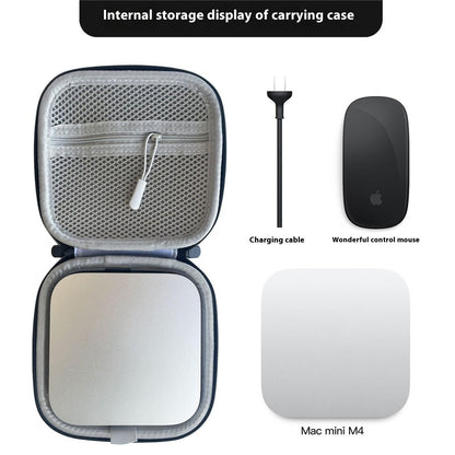 For Apple Mac Mini M4 Portable Carrying Case with Mesh Pocket Shock Resistant Storage Bag