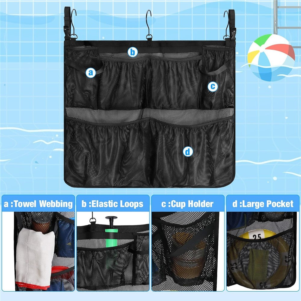 Outdoor Pool Storage Hanging Bag Toy Organizer Bathroom Shower Camping Polyester Mesh Storage Pouch