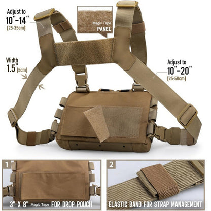 Multifunction Tactical Vest Chest Bag Oxford Fabric Outdoor Hunting Molle Survival Bag