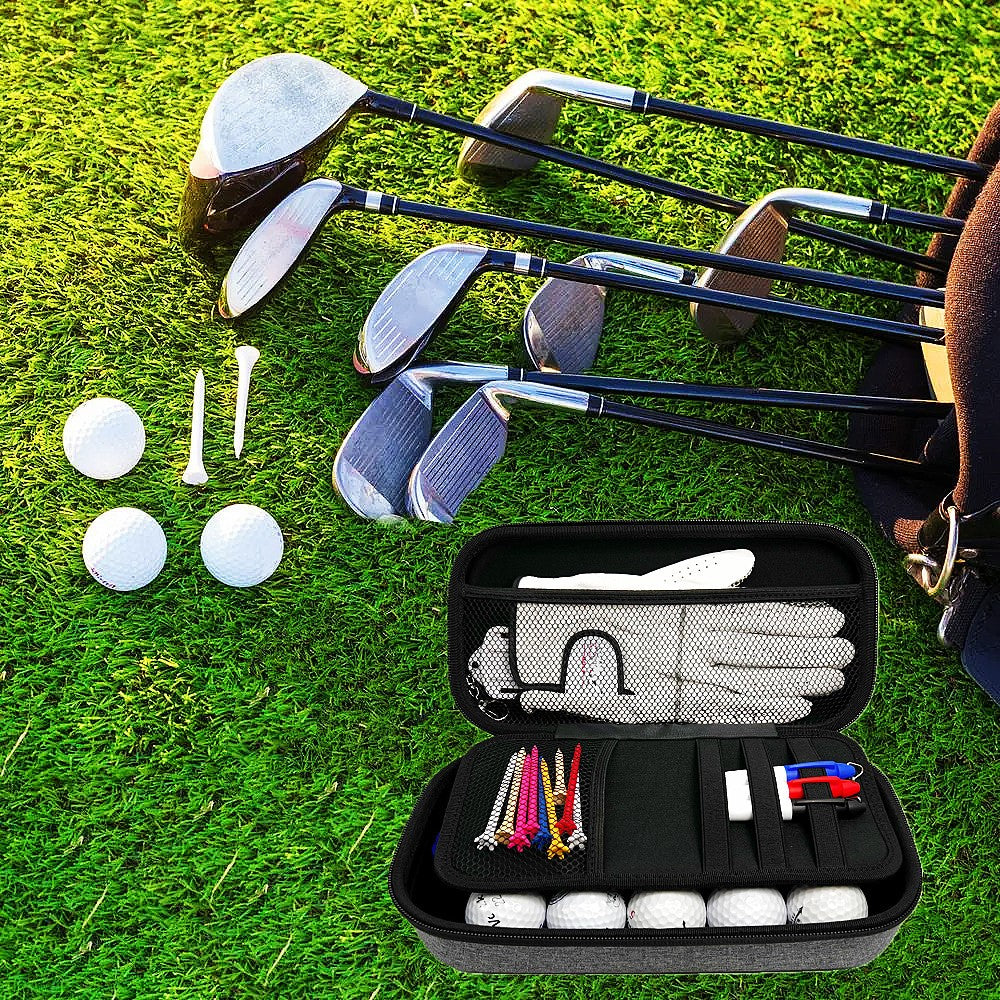 Golf Accessories Organizer Bag for Gloves Balls Tees Markers EVA Portable Storage Case
