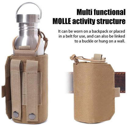 Adjustable Nylon MOLLE Waist Water Bottle Holder for Running Cycling Outdoor Kettle Carrier