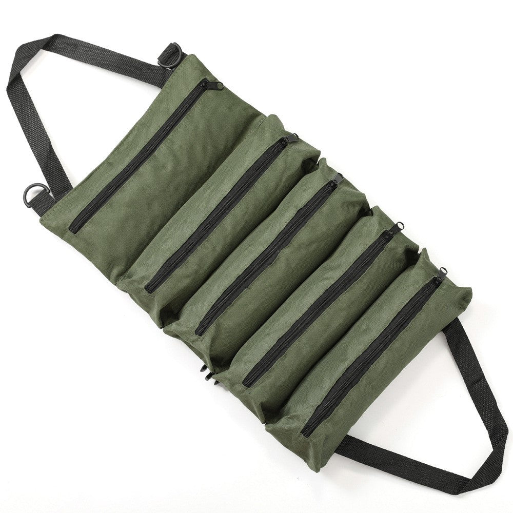 Portable Foldable Tool Bag Oxford Fabric Woodworking Electrician Auto Repair Tools 5 Compartment Organizer Pouch