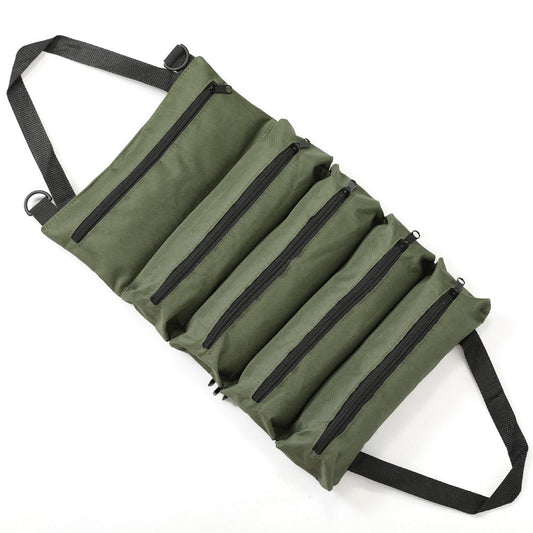 Portable Foldable Tool Bag Oxford Fabric Woodworking Electrician Auto Repair Tools 5 Compartment Organizer Pouch