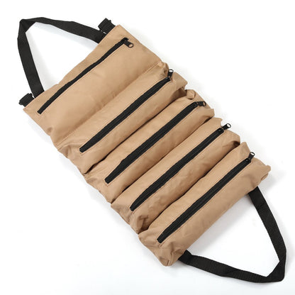 Portable Foldable Tool Bag Oxford Fabric Woodworking Electrician Auto Repair Tools 5 Compartment Organizer Pouch