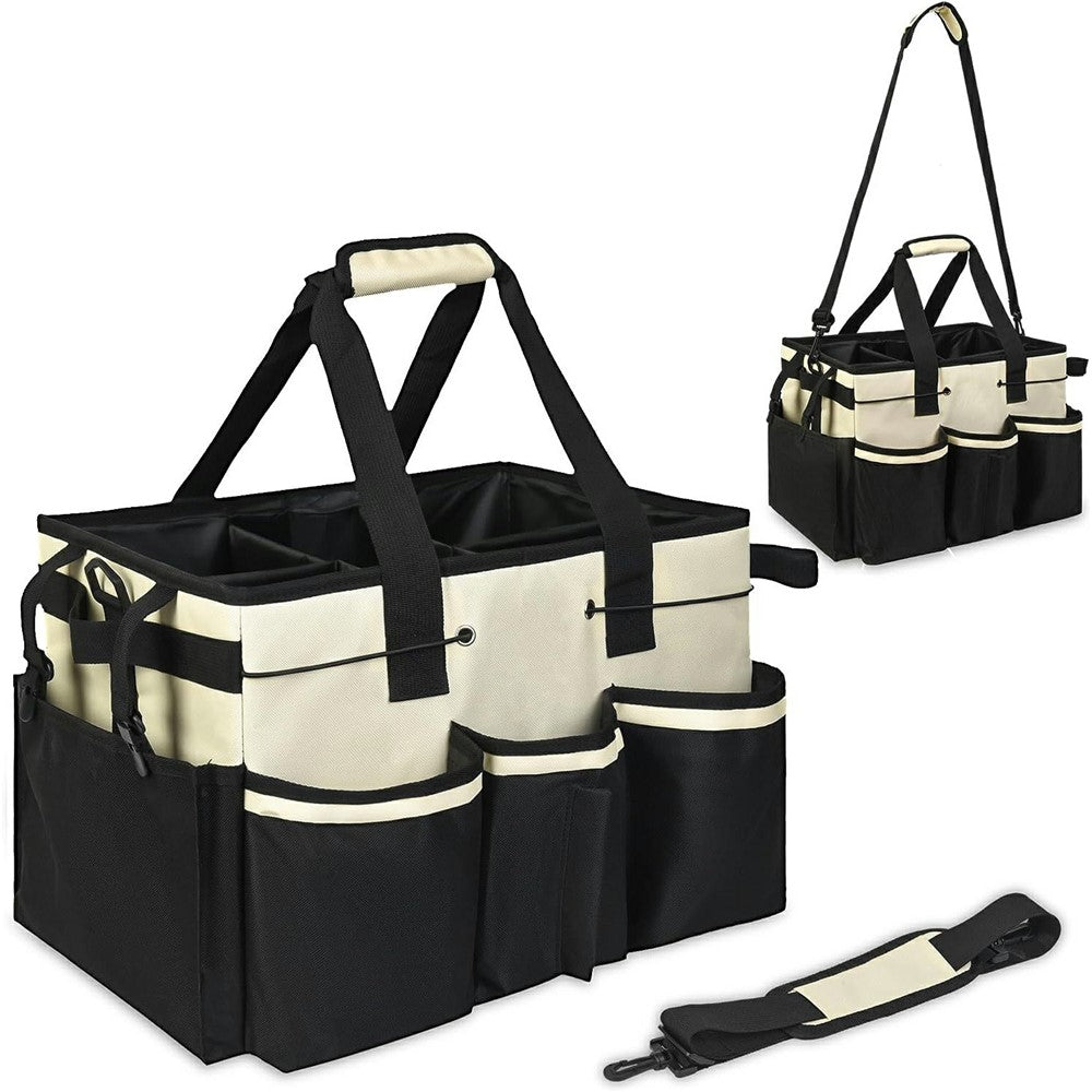 Portable Cleaning Caddy Organizer for Car Detailing Waterproof Storage Bag with Shoulder Strap