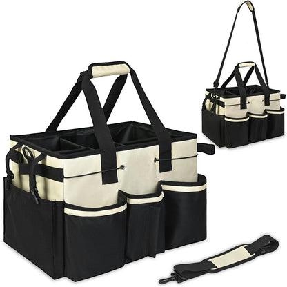 Portable Cleaning Caddy Organizer for Car Detailing Waterproof Storage Bag with Shoulder Strap