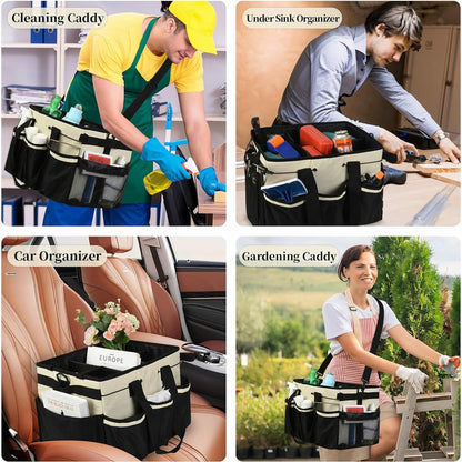 Portable Cleaning Caddy Organizer for Car Detailing Waterproof Storage Bag with Shoulder Strap