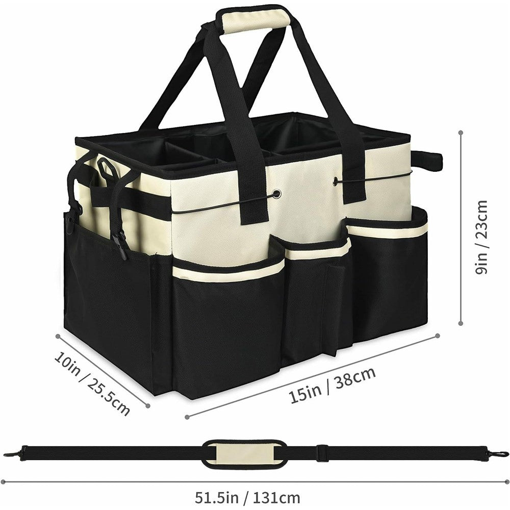 Portable Cleaning Caddy Organizer for Car Detailing Waterproof Storage Bag with Shoulder Strap