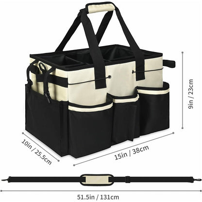 Portable Cleaning Caddy Organizer for Car Detailing Waterproof Storage Bag with Shoulder Strap