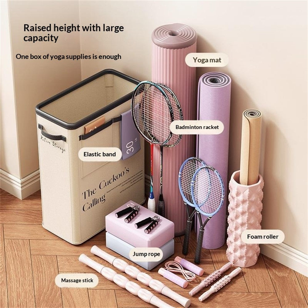 Foldable Yoga Mat Storage Bucket Space Saving Steel Frame Sports Equipment Organizer Basket