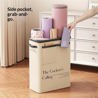 Foldable Yoga Mat Storage Bucket Space Saving Steel Frame Sports Equipment Organizer Basket