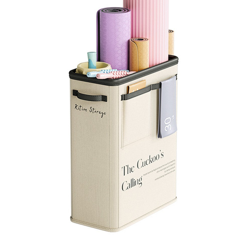 Foldable Yoga Mat Storage Bucket Space Saving Steel Frame Sports Equipment Organizer Basket