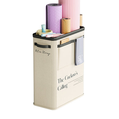 Foldable Yoga Mat Storage Bucket Space Saving Steel Frame Sports Equipment Organizer Basket