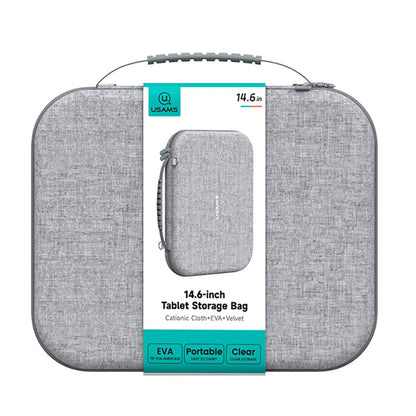 USAMS Jane08 Carrying Case for 14.6 Inch Laptops, Tablets Storage Bags EVA Hard Shell Sleeve with Plush Cushion / Shoulder Strap