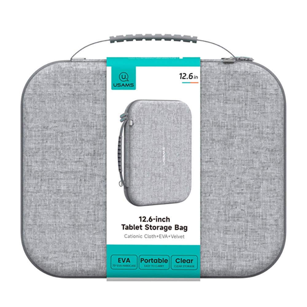 USAMS Jane07 Carrying Case for 12.6 Inch Laptops, Tablets Storage Bags EVA Hard Shell Sleeve with Plush Cushion / Shoulder Strap