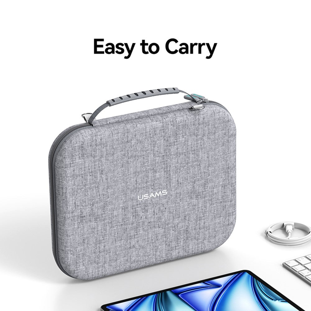 USAMS Jane07 Carrying Case for 12.6 Inch Laptops, Tablets Storage Bags EVA Hard Shell Sleeve with Plush Cushion / Shoulder Strap