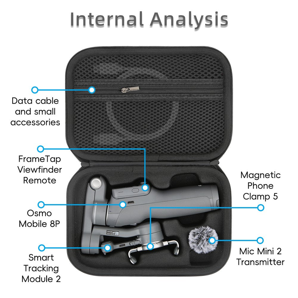 Storage Case for DJI Osmo Mobile 8P Portable Carrying Bag Lycra Hard Shell EVA Protective Cover