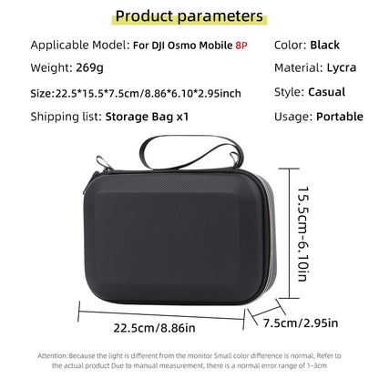 Storage Case for DJI Osmo Mobile 8P Portable Travel Bag Lycra Material Shockproof Carrying Case with Shoulder Strap