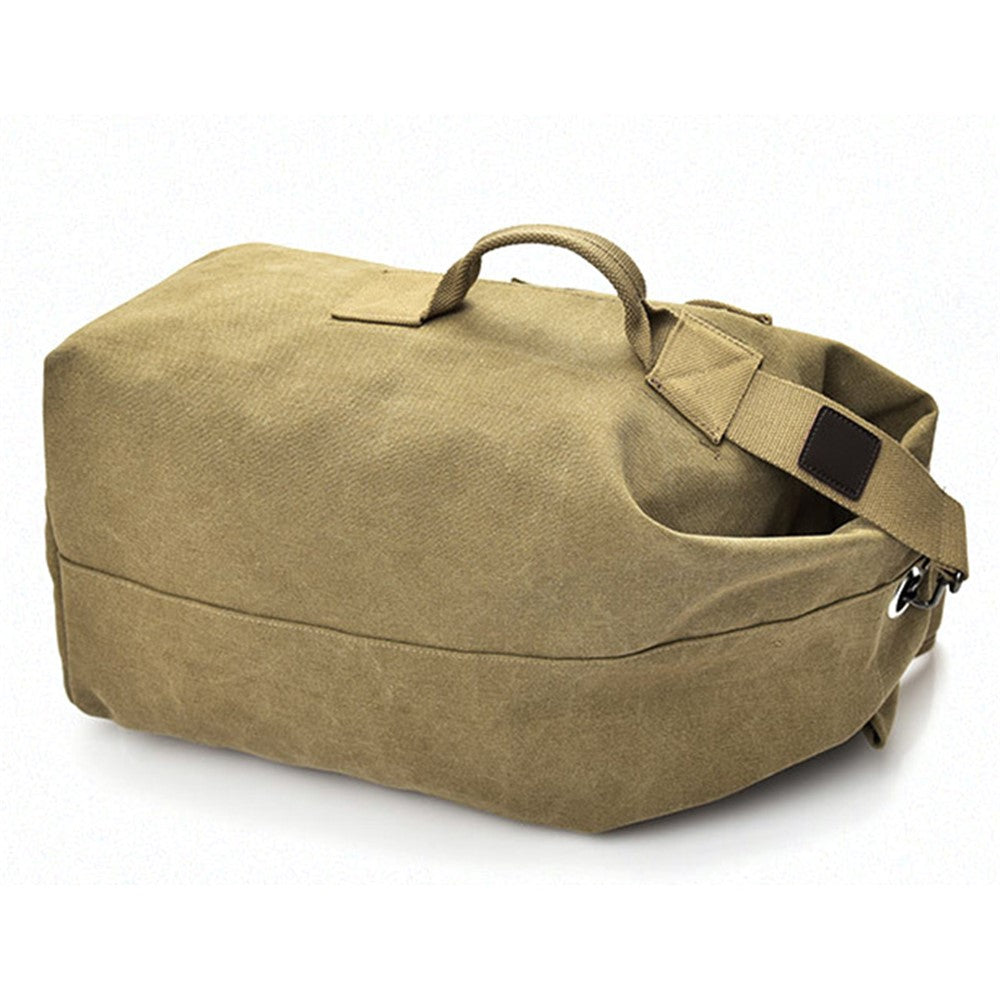 Hiking Camping Rucksack Canvas Travel Backpack Laptop Shoulders Bag, Size: S