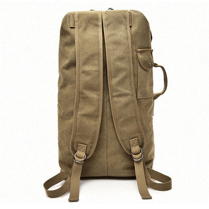 Hiking Camping Rucksack Canvas Travel Backpack Laptop Shoulders Bag, Size: S