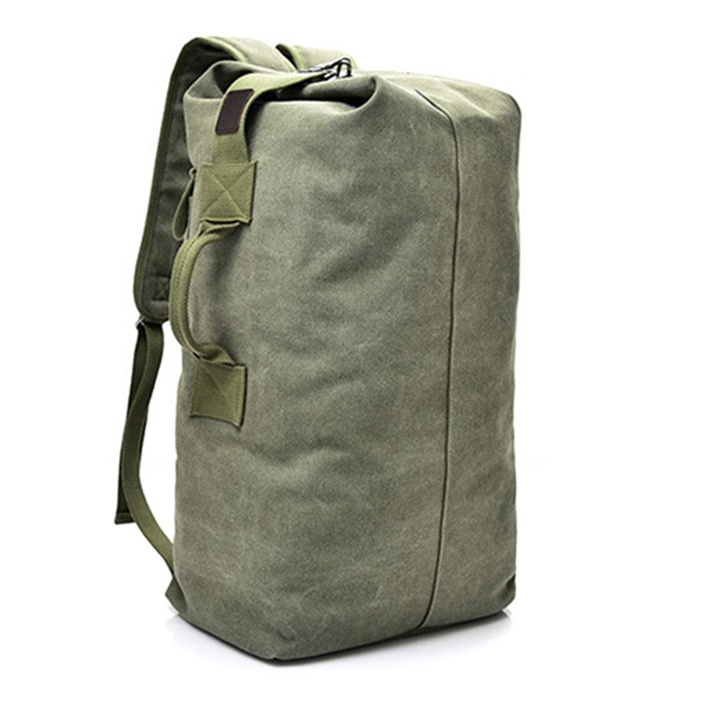 Hiking Camping Rucksack Canvas Travel Backpack Laptop Shoulders Bag, Size: S