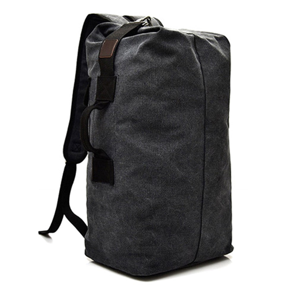 Hiking Camping Rucksack Canvas Travel Backpack Laptop Shoulders Bag, Size: S