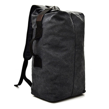 Hiking Camping Rucksack Canvas Travel Backpack Laptop Shoulders Bag, Size: S