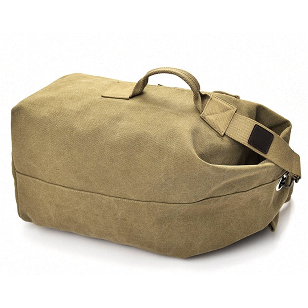 Stylish Men Canvas Rucksack Large Capacity Outdoor Travel Backpack, Upgraded Version Size S